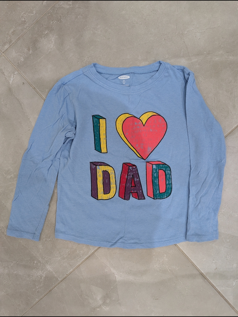 5/$35 Old Navy Light Blue 'I ♥ DAD' Long Sleeve Tee